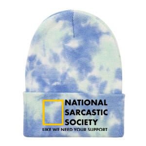 Funny National Sarcastic Society Tie Dye 12in Knit Beanie