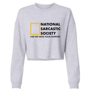 Funny National Sarcastic Society Cropped Pullover Crew