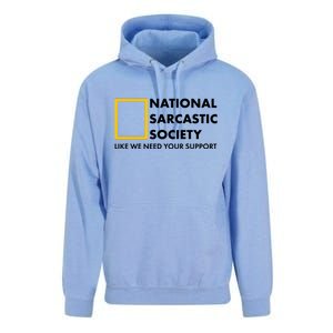 Funny National Sarcastic Society Unisex Surf Hoodie