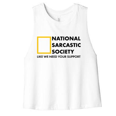 Funny National Sarcastic Society Women's Racerback Cropped Tank