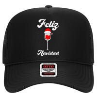 Feliz Navidad Spanish Christmas High Crown Mesh Back Trucker Hat