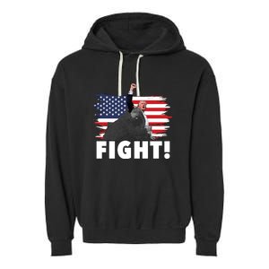 Fight Never Surrender Trump Rally Garment-Dyed Fleece Hoodie