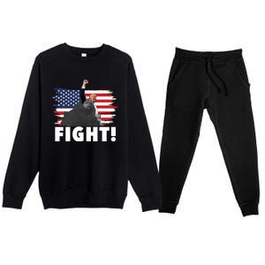 Fight Never Surrender Trump Rally Premium Crewneck Sweatsuit Set