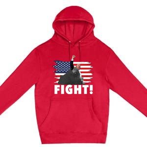 Fight Never Surrender Trump Rally Premium Pullover Hoodie