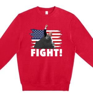 Fight Never Surrender Trump Rally Premium Crewneck Sweatshirt