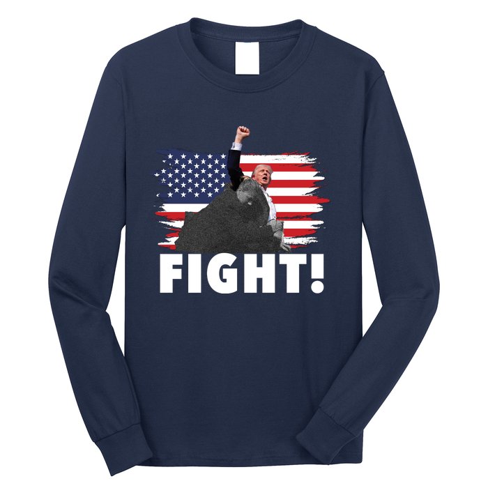 Fight Never Surrender Trump Rally Long Sleeve Shirt