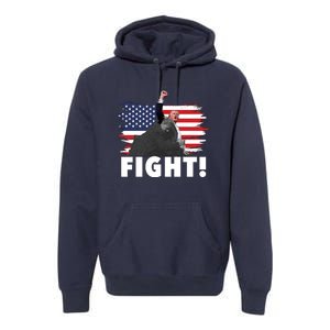 Fight Never Surrender Trump Rally Premium Hoodie