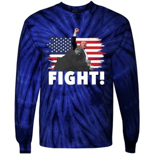 Fight Never Surrender Trump Rally Tie-Dye Long Sleeve Shirt