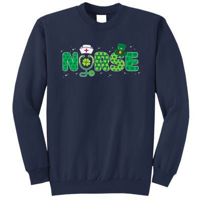 Funny Nurse St Patricks Day Nurse Shamrock Nurse Typography Sweatshirt