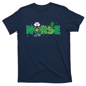 Funny Nurse St Patricks Day Nurse Shamrock Nurse Typography T-Shirt