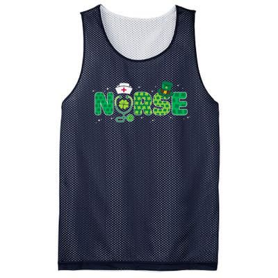 Funny Nurse St Patricks Day Nurse Shamrock Nurse Typography Mesh Reversible Basketball Jersey Tank