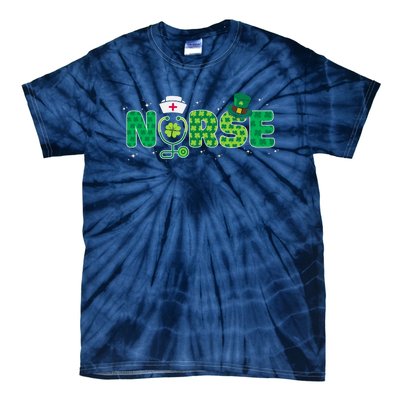 Funny Nurse St Patricks Day Nurse Shamrock Nurse Typography Tie-Dye T-Shirt