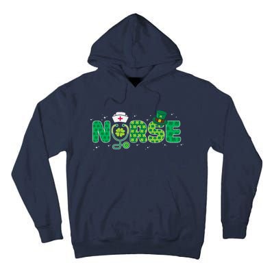 Funny Nurse St Patricks Day Nurse Shamrock Nurse Typography Tall Hoodie