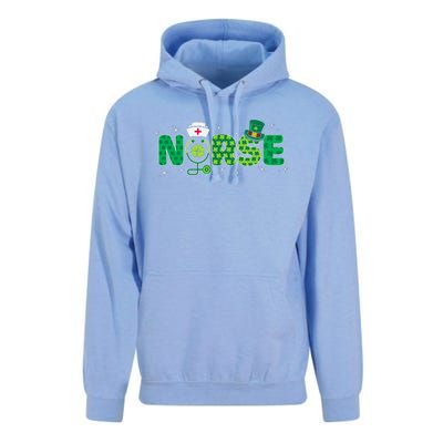 Funny Nurse St Patricks Day Nurse Shamrock Nurse Typography Unisex Surf Hoodie