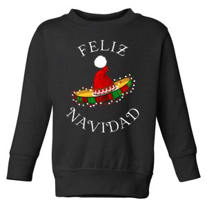 Feliz Navidad' Santa Hat Sombrero Funny Christmas in Mexico Toddler Sweatshirt