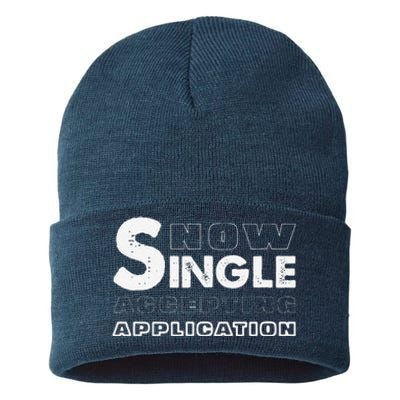 Funny No Signalglitched Tv Screen Graphic Retro Tv Static Sustainable Knit Beanie