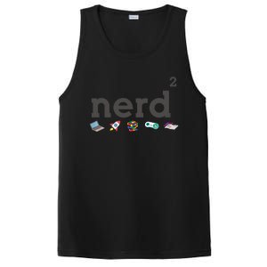 Funny Nerd Squared Nerd Loves Computer Science Gaming Books Cute Gift PosiCharge Competitor Tank