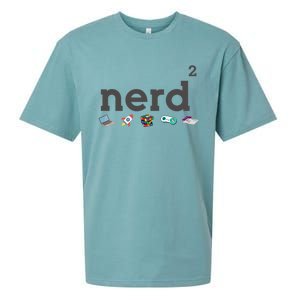 Funny Nerd Squared Nerd Loves Computer Science Gaming Books Cute Gift Sueded Cloud Jersey T-Shirt