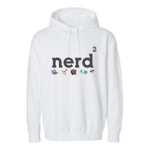 Funny Nerd Squared Nerd Loves Computer Science Gaming Books Cute Gift Garment-Dyed Fleece Hoodie