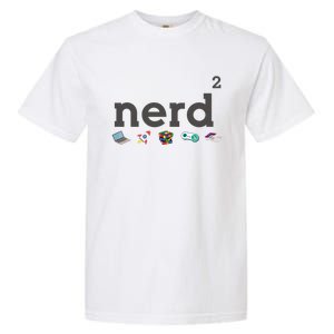 Funny Nerd Squared Nerd Loves Computer Science Gaming Books Cute Gift Garment-Dyed Heavyweight T-Shirt