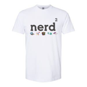 Funny Nerd Squared Nerd Loves Computer Science Gaming Books Cute Gift Softstyle CVC T-Shirt