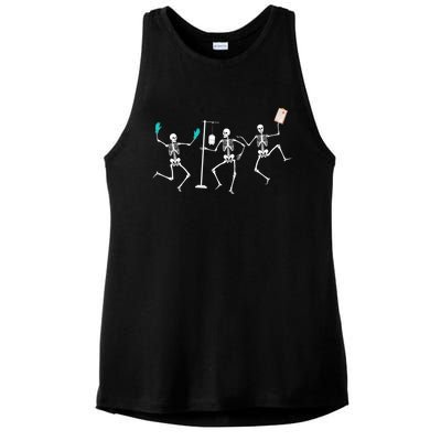 Funny Nurse Skeleton Halloween Healthcare Crew Skeleton Gift Ladies PosiCharge Tri-Blend Wicking Tank