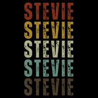 First Name Stevie Pattern Vintage Stevie Flat Bill Trucker Hat