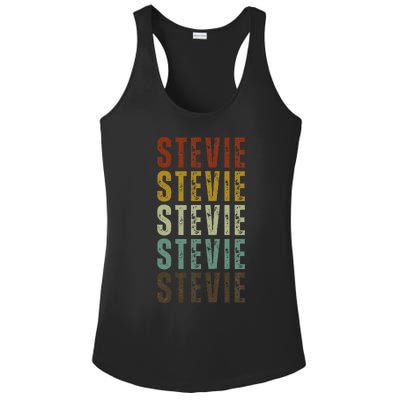 First Name Stevie Pattern Vintage Stevie Ladies PosiCharge Competitor Racerback Tank