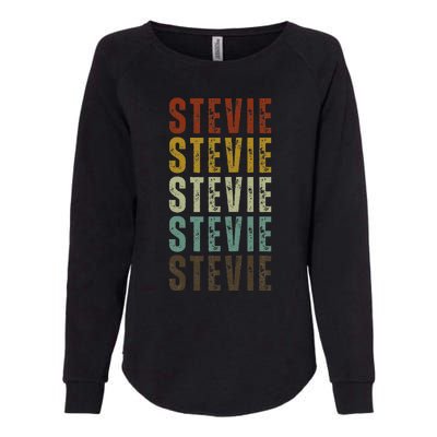 First Name Stevie Pattern Vintage Stevie Womens California Wash Sweatshirt