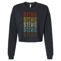 First Name Stevie Pattern Vintage Stevie Cropped Pullover Crew