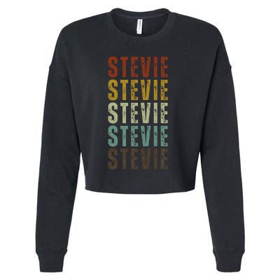 First Name Stevie Pattern Vintage Stevie Cropped Pullover Crew