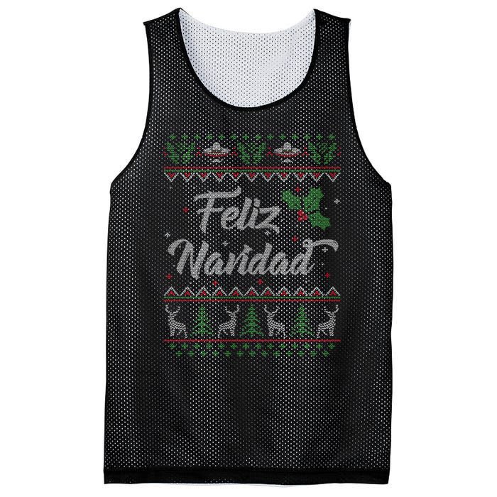 Feliz Navidad Spanish Merry Christmas Mesh Reversible Basketball Jersey Tank