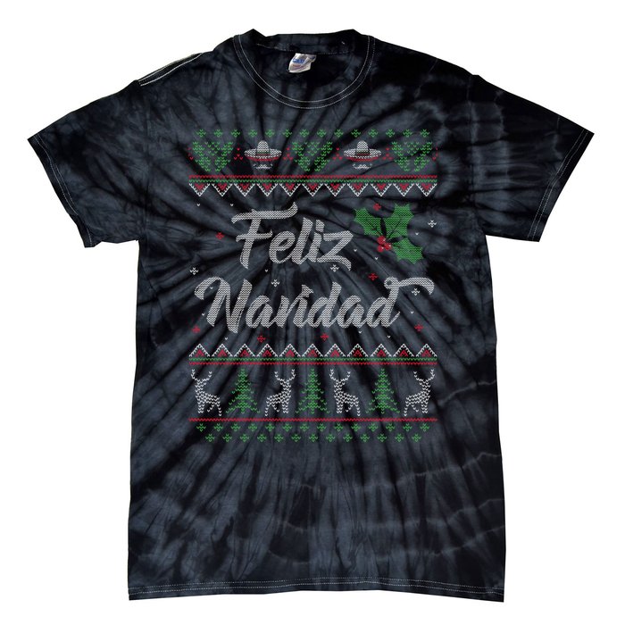 Feliz Navidad Spanish Merry Christmas Tie-Dye T-Shirt