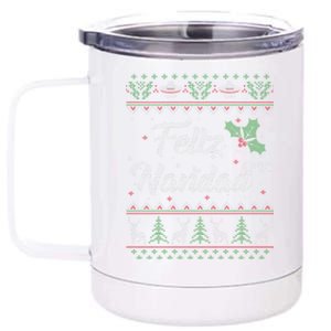 Feliz Navidad Spanish Merry Christmas 12 oz Stainless Steel Tumbler Cup