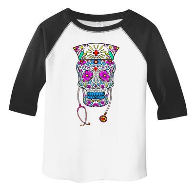 Funny Nurse Sugar Skull Gift Health Professional Women Gift Toddler Fine Jersey T-Shirt