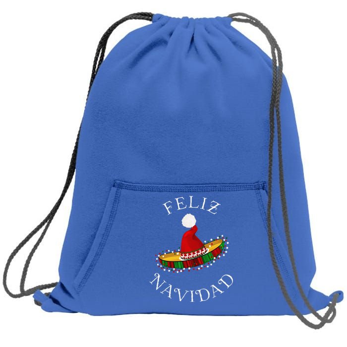 Feliz Navidad Santa Hat Sombrero Funny Christmas In Mexico Sweatshirt Cinch Pack Bag