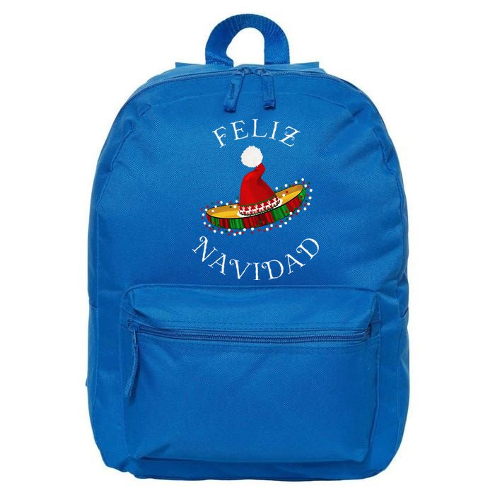 Feliz Navidad Santa Hat Sombrero Funny Christmas In Mexico 16 in Basic Backpack