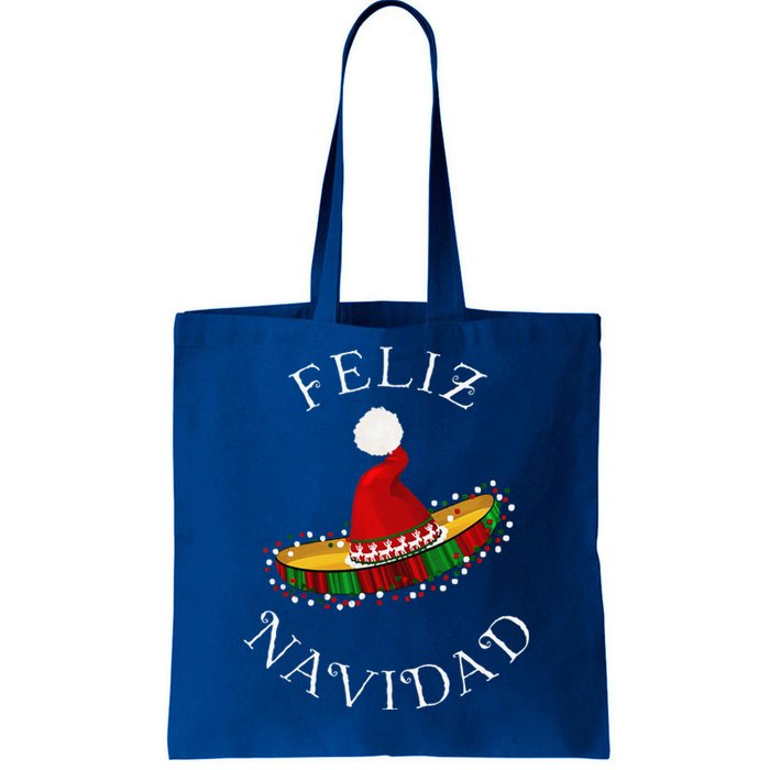 Feliz Navidad Santa Hat Sombrero Funny Christmas In Mexico Tote Bag