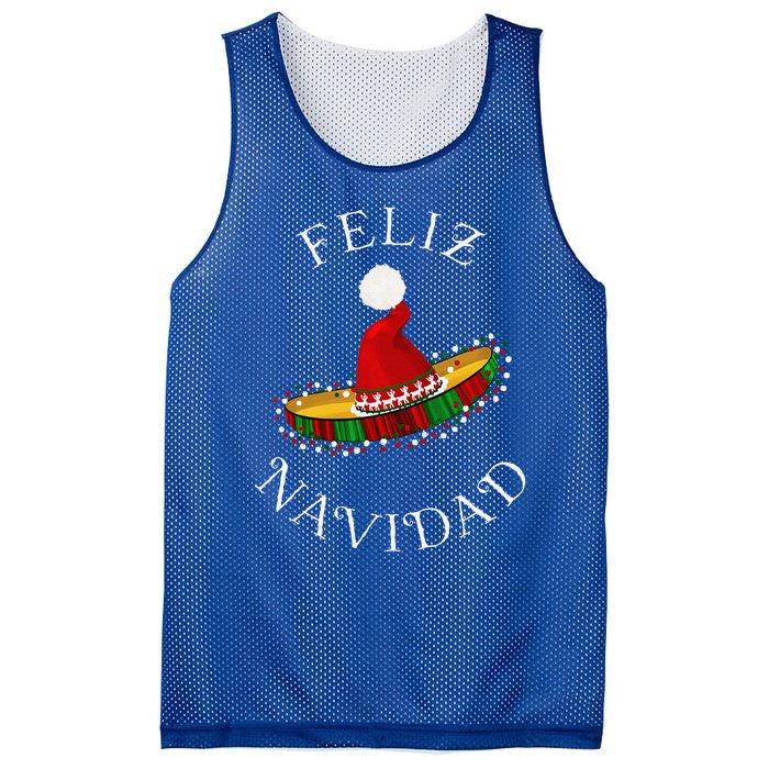 Feliz Navidad Santa Hat Sombrero Funny Christmas In Mexico Mesh Reversible Basketball Jersey Tank