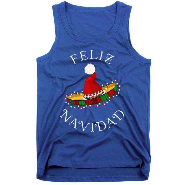 Feliz Navidad Santa Hat Sombrero Funny Christmas In Mexico Tank Top