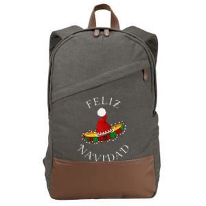 Feliz Navidad Santa Hat Sombrero Funny Christmas In Mexico Cotton Canvas Backpack