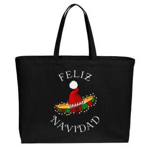 Feliz Navidad Santa Hat Sombrero Funny Christmas In Mexico Cotton Canvas Jumbo Tote