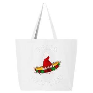 Feliz Navidad Santa Hat Sombrero Funny Christmas In Mexico 25L Jumbo Tote