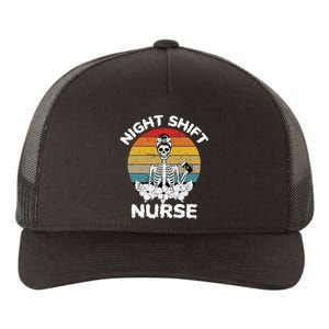 Funny Night Shift Nurse Skeleton Halloween RN Nurses Women Yupoong Adult 5-Panel Trucker Hat