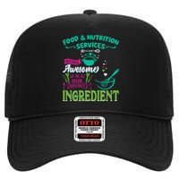 Food & Nutrition Services Being Awesome Lunch Lady High Crown Mesh Back Trucker Hat