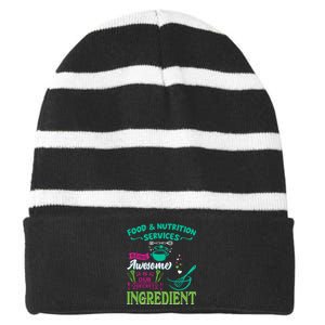 Food & Nutrition Services Being Awesome Lunch Lady Striped Beanie with Solid Band