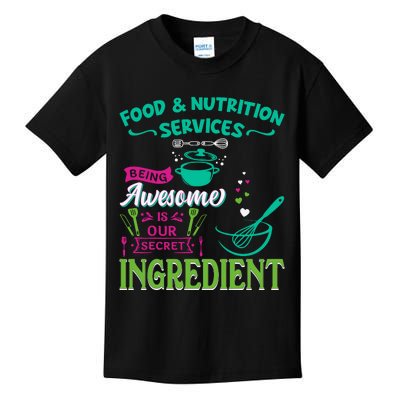 Food & Nutrition Services Being Awesome Lunch Lady Kids T-Shirt