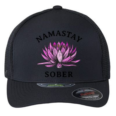 Funny Namastay Sober Na Aa 12 Step Recovery Funny Gift Funny Gift Flexfit Unipanel Trucker Cap