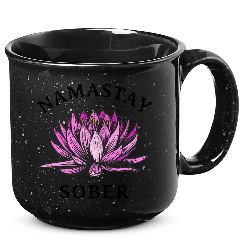 Funny Namastay Sober Na Aa 12 Step Recovery Funny Gift Funny Gift 15oz Campfire Ceramic Mug