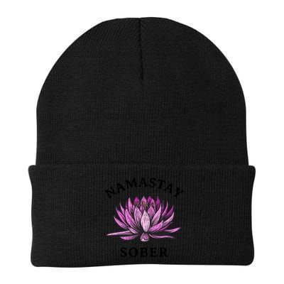 Funny Namastay Sober Na Aa 12 Step Recovery Funny Gift Funny Gift Beanie
